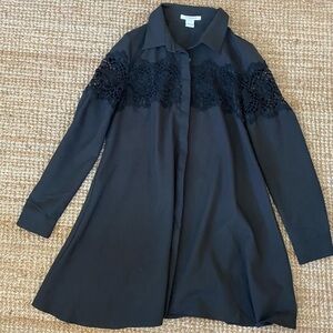 Glamorous long sleeve collar black dress S